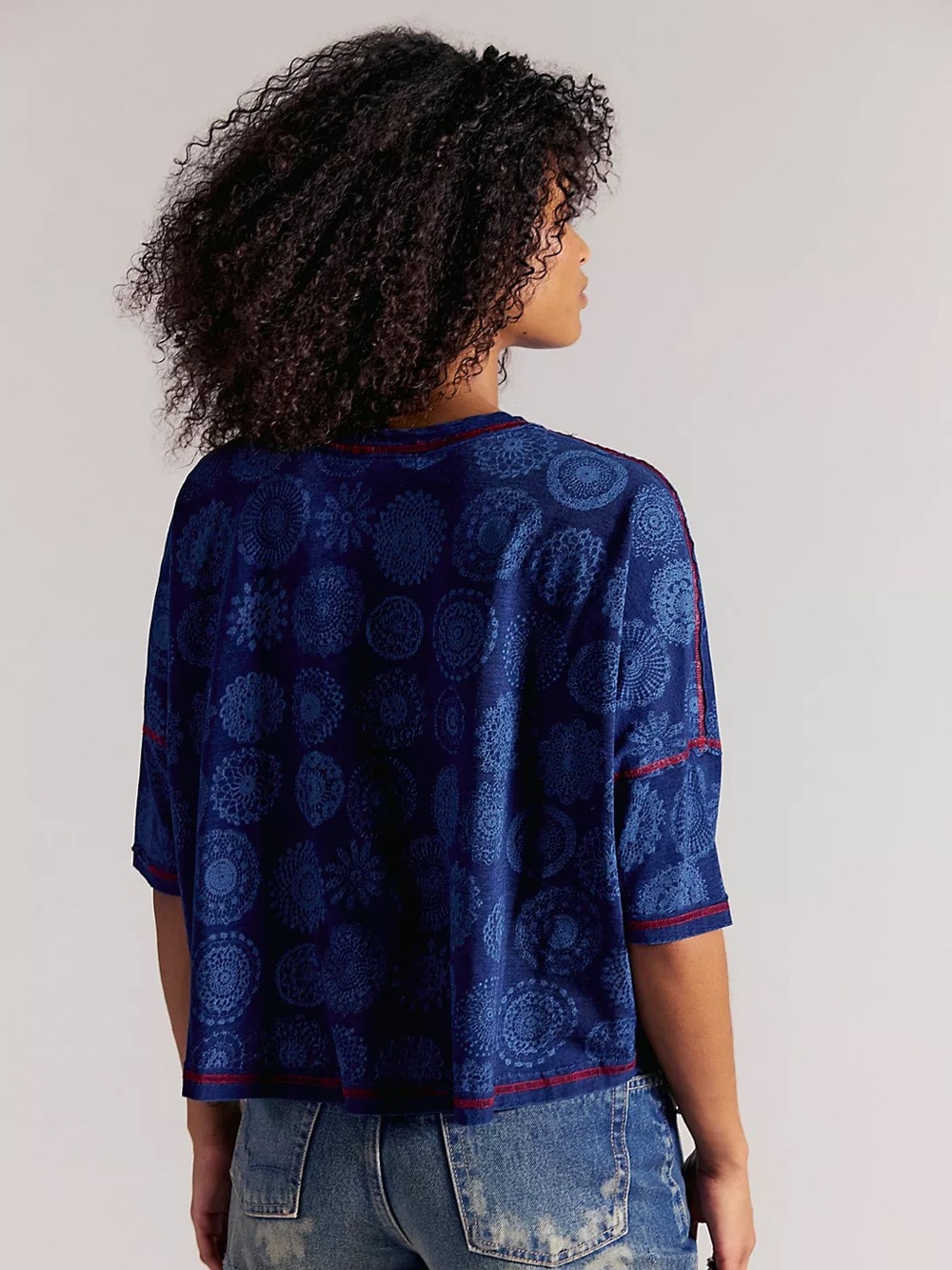 NWT FREE PEOPLE WE THE FREE One Of A Kind Tee | Antique Combo MSRP $108 Size M - Picture 3 of 5